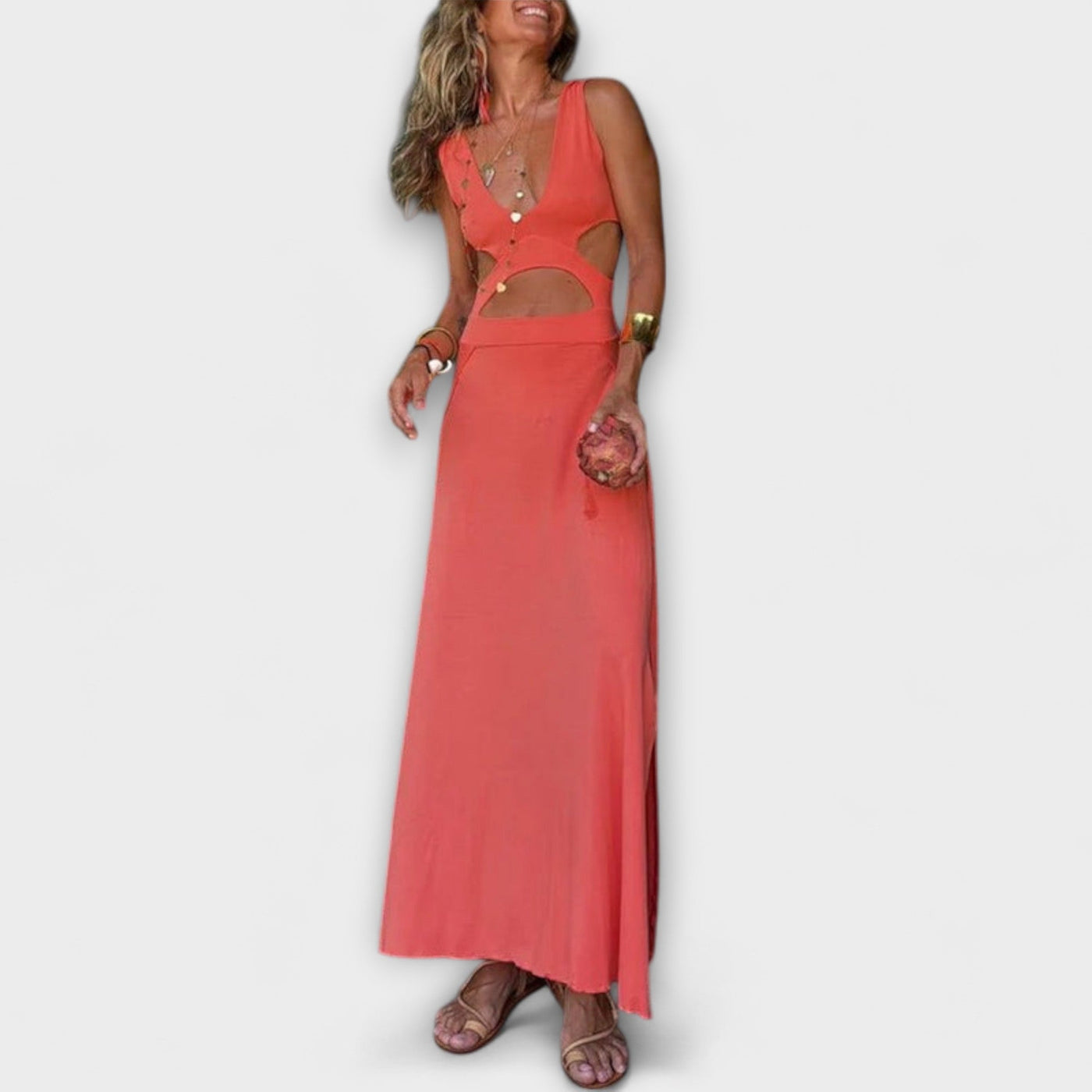 Ella - Eleanor Tie-Dye Cutout Schlitz Stretch Dress