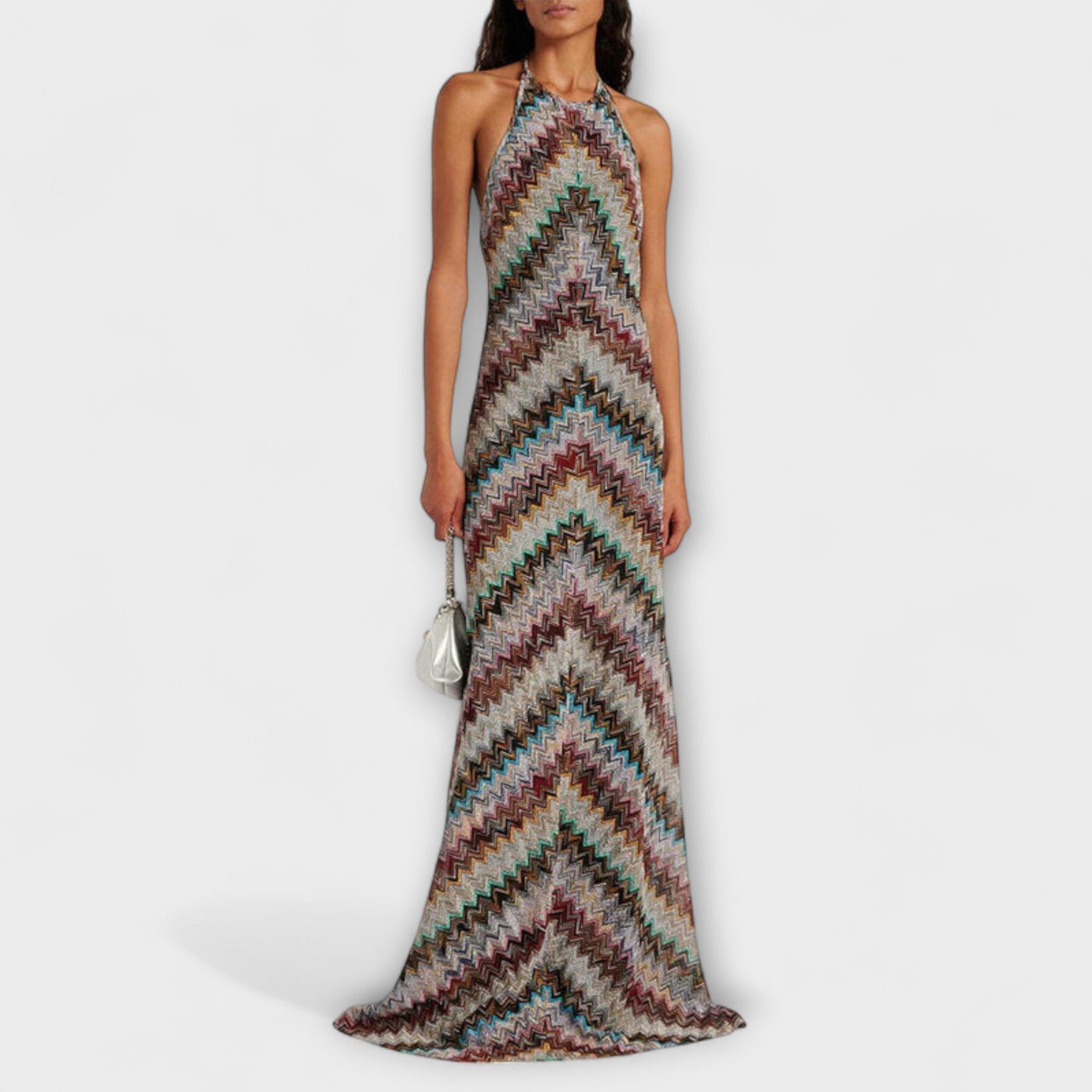 Reese - Jodie Knit Dress with Colorful Herringbone Pattern