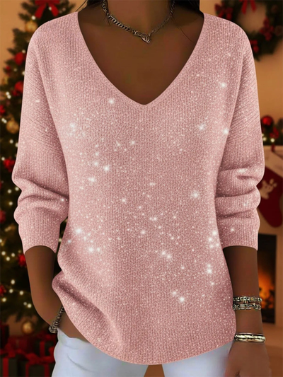 Ella™ | Festive Ladies' Jumper with V-Neck