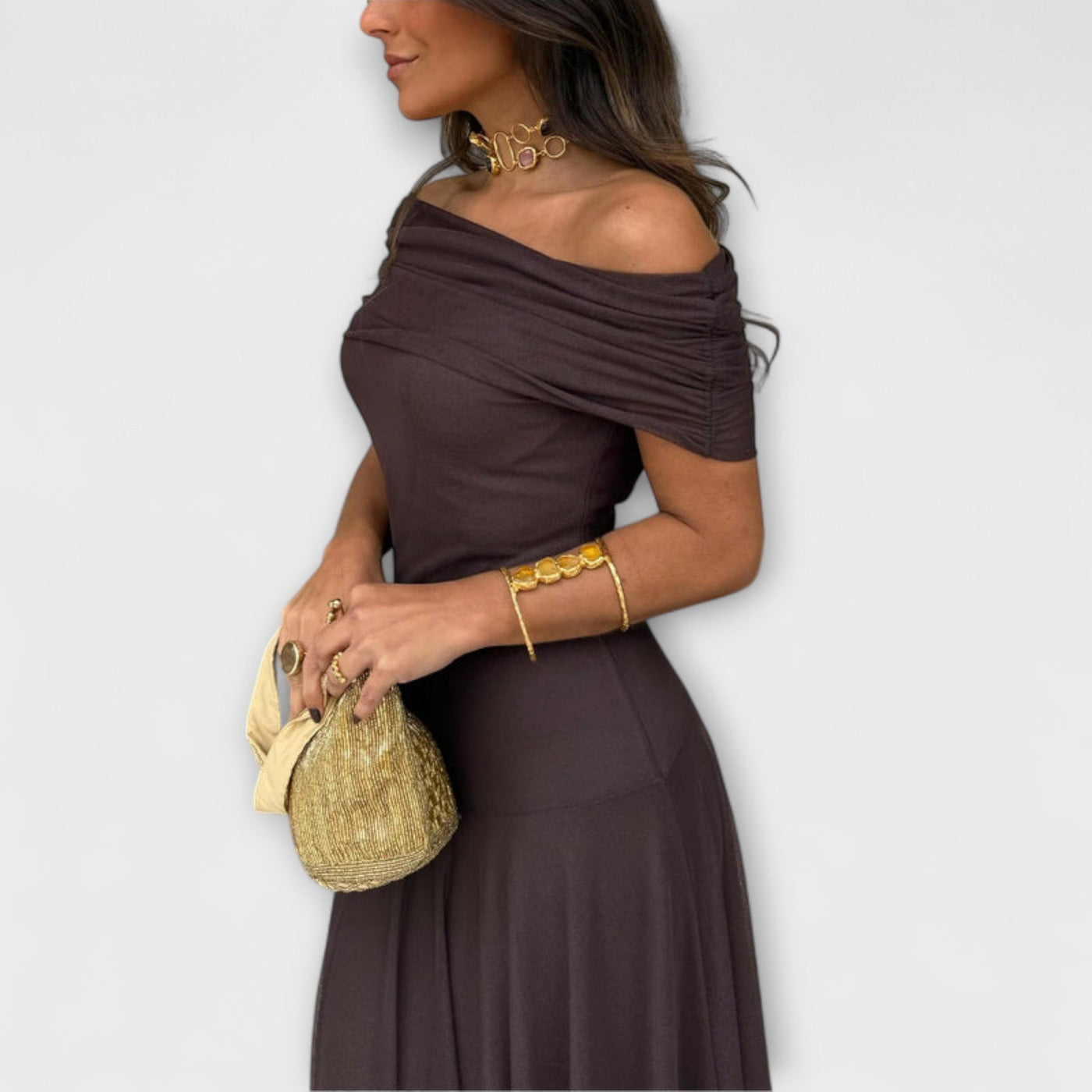 Meadow - Toledo One-Shoulder Mesh Maxi Dress