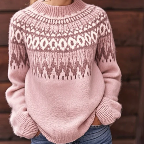 Livia – Soft winter jumper with refined shoulder pattern