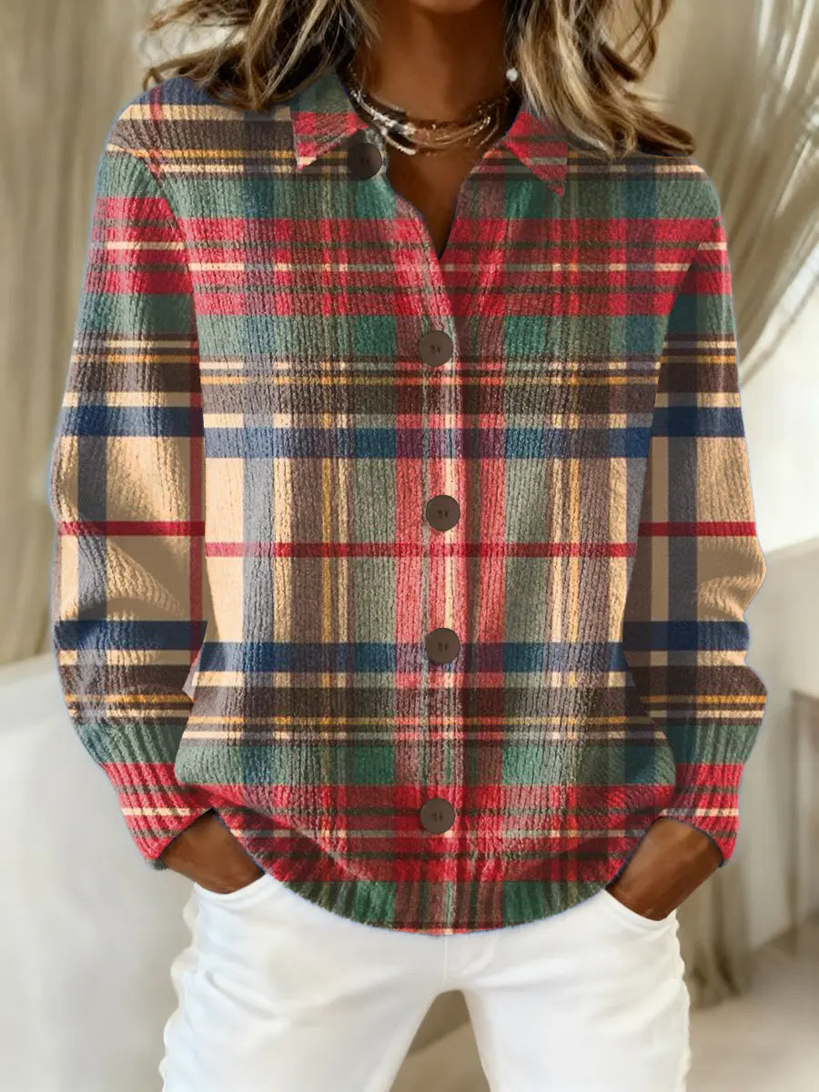 Holly – Checked Christmas Blouse
