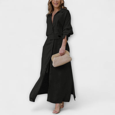 Jeanette - Maxi Dress with V-Neck